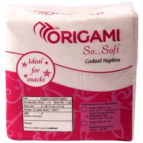 ORIGAMI SO SOFT NAPKIN PLAIN 100PC