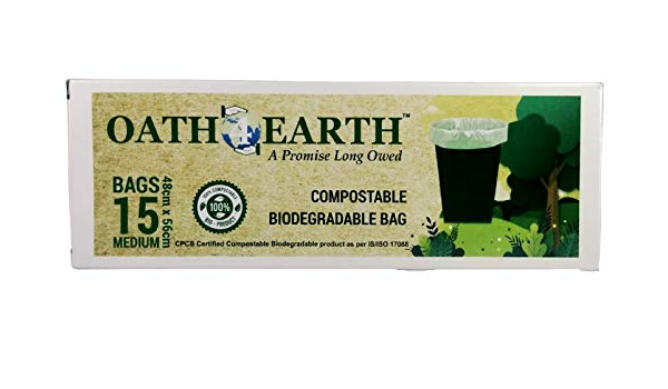 OATH 4 EARTH COMPOSTABLE GARBAGE BAG MEDIUM 15PC