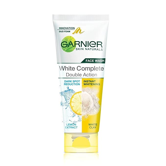 GARNIER WHITE COMPLETE DOUBLE ACTION FACE WASH 100GM